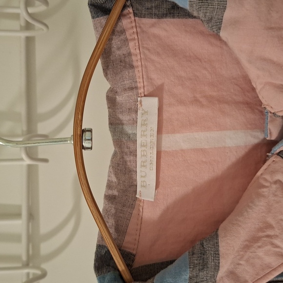 Burberry Kids Pink & Blue Plaid Dress with Peter Pan Collar (Size US 6-9) - Picture 3 of 7